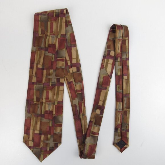 J. Garcia Vintage 2003 Tie 100% Silk Men's Classic Brown & Red Tones - Picture 10 of 12